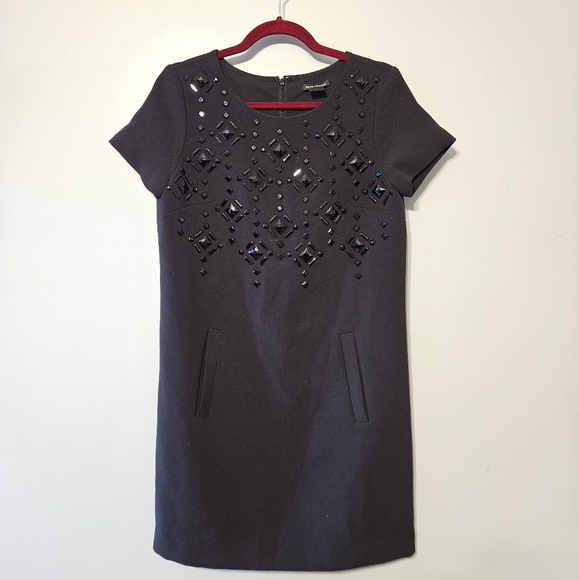 Club Monaco Black Embellished Mini Dress - Picture 2 of 5